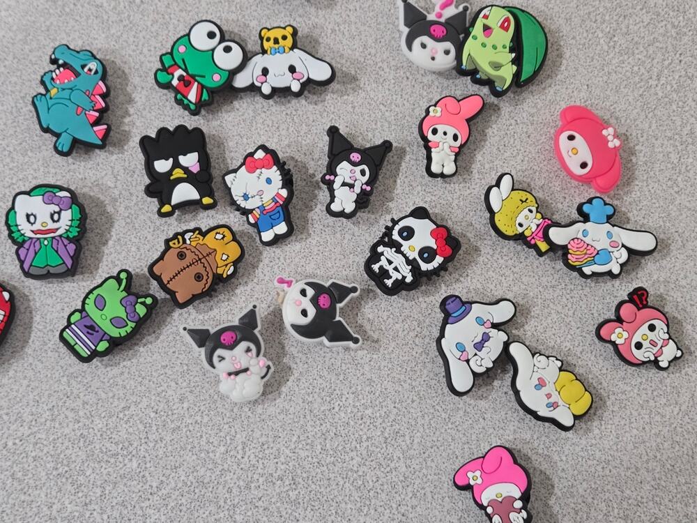 Hello Kitty & Other Characters Shoe Charms 26 Pieces Mixed Lot NWOTS